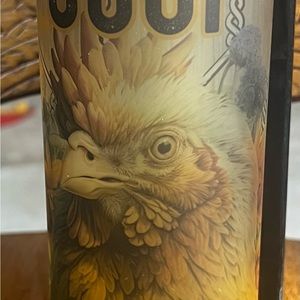 20 oz Gradient Yellow Glass Sublimation# Chicken Not My Coop Not My Poop